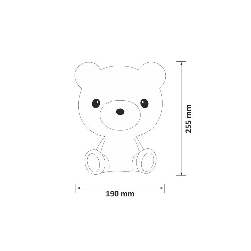 LED Dimbar Barn nattlampa 2,5W/230V teddy björn vit