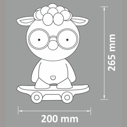 LED Dimbar Barn nattlampa LED/2,5W/230V får grå