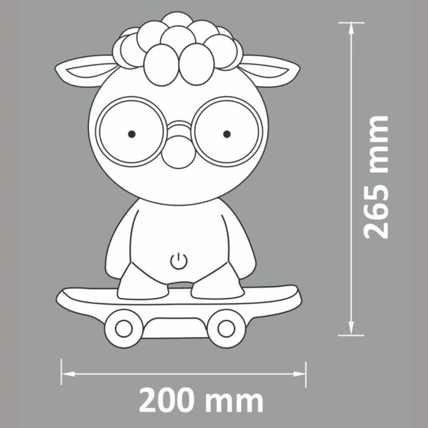 LED Dimbar Barn nattlampa LED/2,5W/230V får grå