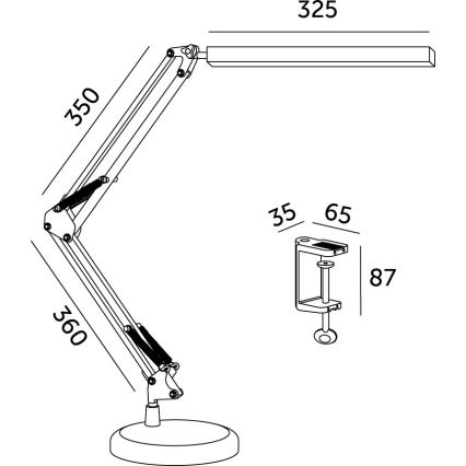LED Dimbar bordslampa 2i1 USB TENUIX LED/14W/5V 3000-6000K