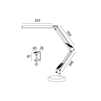 LED Dimbar bordslampa 2i1 USB TENUIX LED/14W/5V 3000-6000K vit