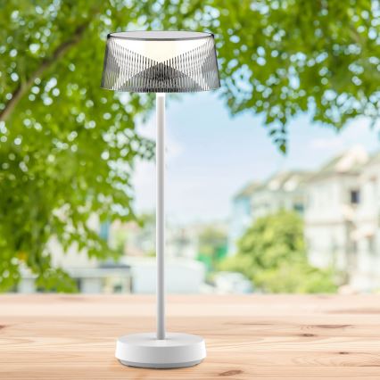 LED Ljusreglerad beröring utomhus bordslampa CASABLANCA LED/3,4W/5V USB 3600 mAh IP44 vit