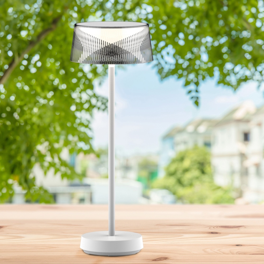 LED Ljusreglerad beröring utomhus bordslampa CASABLANCA LED/3,4W/5V USB 3600 mAh IP44 vit