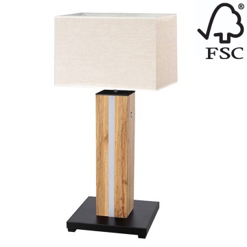 LED Dimbar bordslampa FLAME 1xE27/40W+ LED/4,6W/230V 56,5 cm ek – FSC certifierade