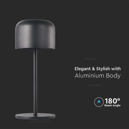 LED Dimbar uppladdningsbar touch bordslampa LED/1,5W/5V 2700-5700K IP54 2200 mAh svart
