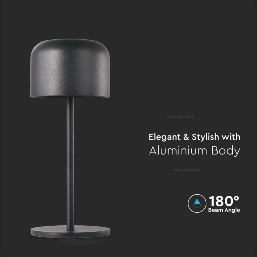 LED Dimbar uppladdningsbar touch bordslampa LED/1,5W/5V 2700-5700K IP54 2200 mAh svart