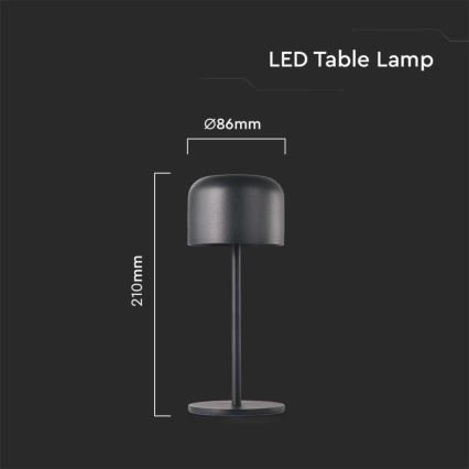 LED Dimbar uppladdningsbar touch bordslampa LED/1,5W/5V 2700-5700K IP54 2200 mAh svart