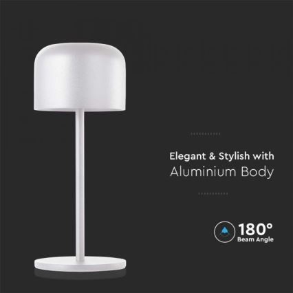 LED Dimbar uppladdningsbar touch bordslampa LED/1,5W/5V 2700-5700K IP54 2200 mAh vit