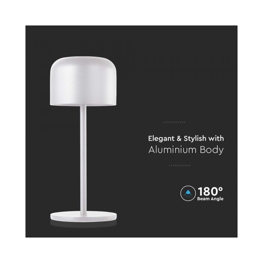 LED Dimbar uppladdningsbar touch bordslampa LED/1,5W/5V 2700-5700K IP54 2200 mAh vit