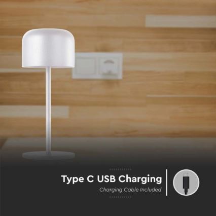 LED Dimbar uppladdningsbar touch bordslampa LED/1,5W/5V 2700-5700K IP54 2200 mAh vit