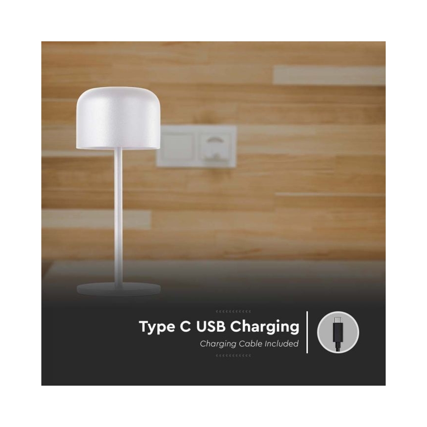 LED Dimbar uppladdningsbar touch bordslampa LED/1,5W/5V 2700-5700K IP54 2200 mAh vit