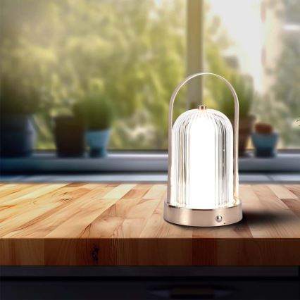 LED Dimbar uppladdningsbar touch bordslampa LED/1W/5V 3000-6000K 1800 mAh koppar