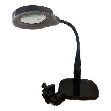 LED Dimbar bordslampa med bifokalt förstoringsglas LED/6W/230V 6000-7000K svart