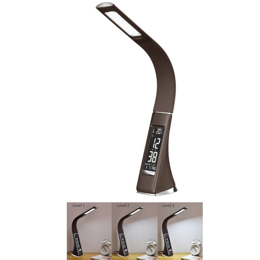 LED Dimbar Bordslampa med en skärm läder LEATHER LED/7W/230V