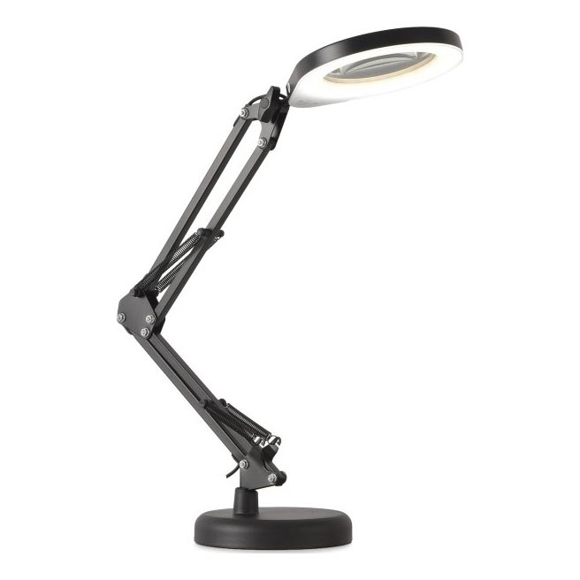 LED Dimbar bordslampa med ett förstoringsglas 2i1 AURIQ LOUPE LED/10W/5V 3000/4000/6500K svart