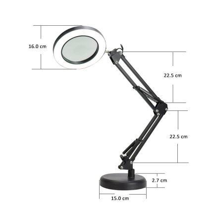 LED Dimbar bordslampa med ett förstoringsglas LED/10W/230V 3000/4500/6000K