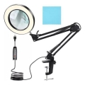 LED Dimbar bordslampa med ett förstoringsglas LED/6W/5V 3000K/4000K/6000K svart