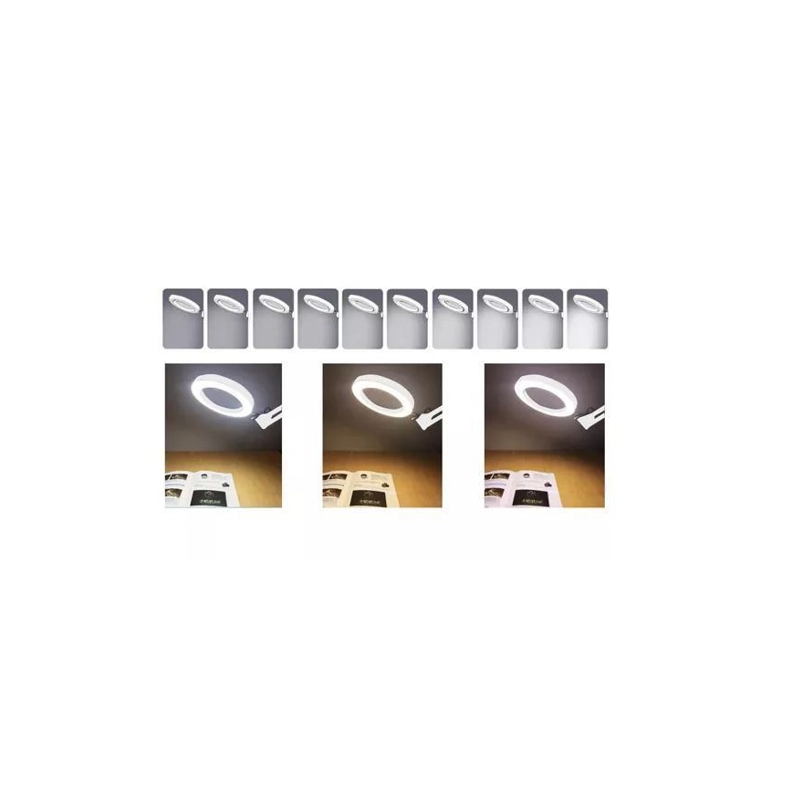 LED Dimbar bordslampa med ett förstoringsglas LED/6W/5V 3000K/4000K/6000K vit