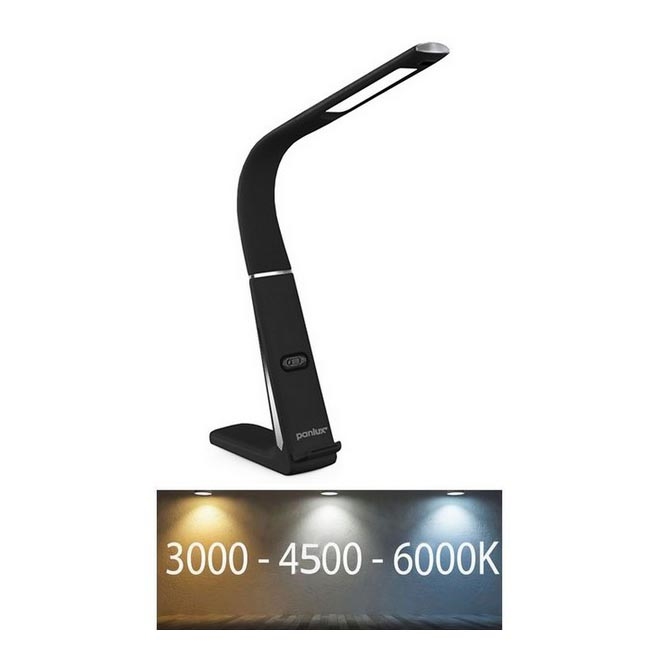 LED Dimbar bordslampa med trådlös laddning och sensor LORD EVO LED/8W/230V 3000K/4500K/6000K svart