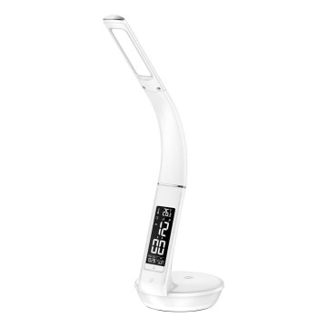 LED Dimbar bordslampa med trådlös laddning Qi 5W och display LED/6W/230V 3000/4000/6000K vit