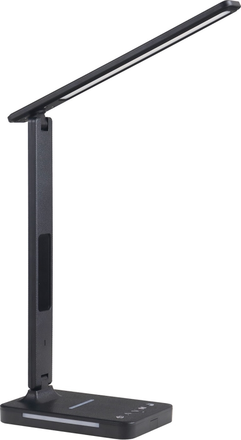 LED Dimbar bordslampa med trådlös laddning QI, display och USB port LED/7W/230V 3000-6000K svart