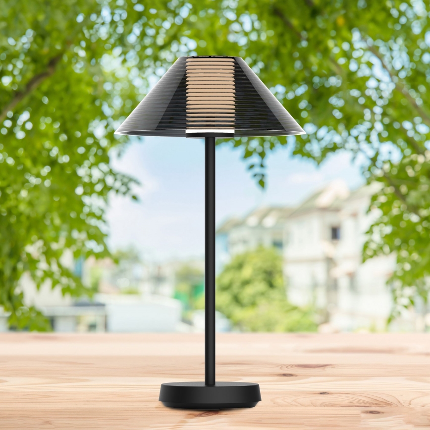 LED Ljusreglerad beröring utomhus bordslampa SERENGETI LED/3,4W/5V USB 3600 mAh IP44 svart