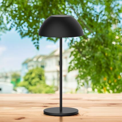 LED Ljusreglerad beröring utomhus bordslampa TANZANIA LED/1,8W/5V USB 1800 mAh IP44 svart