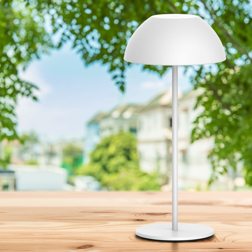 LED Ljusreglerad beröring utomhus bordslampa TANZANIA LED/1,8W/5V USB 1800 mAh IP44 vit