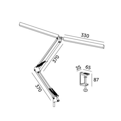LED Dimbar bordslampa TENUIX DUO 2xLED/14W/230V 3000-6000K vit