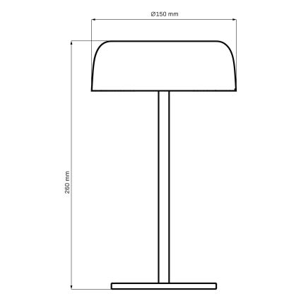 LED Ljusreglerad beröring utomhus bordslampa TRYPOLIS LED/2W/5V USB 1800 mAh IP44 svart