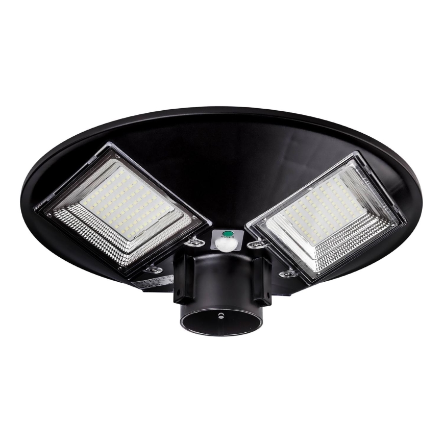 LED Dimbar gatubelysning med sensor LED/15W/6V 11000 mAh 6500K IP65 svart + fjärrkontroll