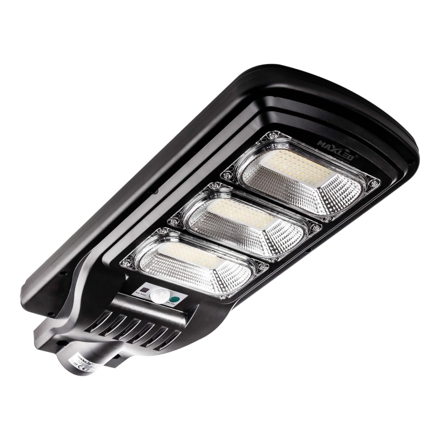 LED Dimbar gatubelysning med sensor LED/180W/6V 6500K IP65 svart + fjärrkontroll