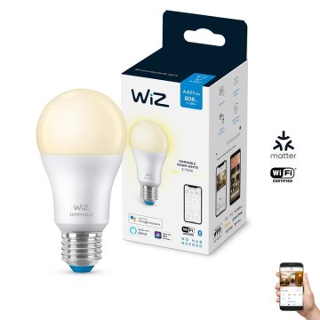 LED Dimbar glödlampa A60 E27/8W/230V 2700K CRI 90 Wi-Fi - WiZ
