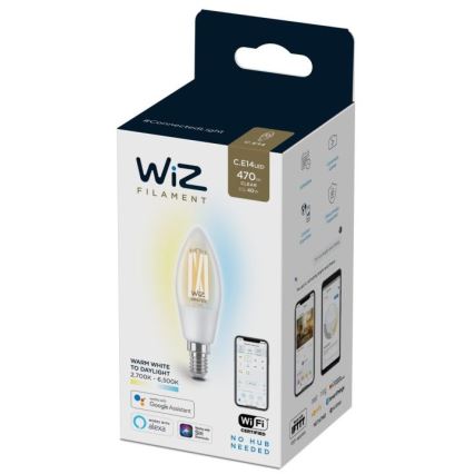 LED Dimbar glödlampa FILAMENT C35 E14/4,9W/230V 2700-6500K CRI 90 Wi-Fi - WiZ