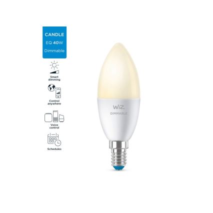LED Dimbar glödlampa C37 E14/4,9W/230V 2700K CRI 90 Wi-Fi - WiZ