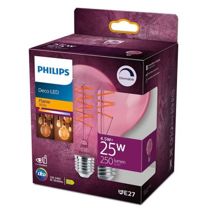 LED Dimbar glödlampa DECO Philips G93 E27/4,5W/230V 1800K