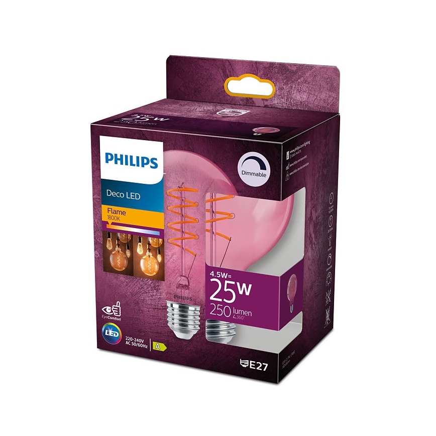LED Dimbar glödlampa DECO Philips G93 E27/4,5W/230V 1800K