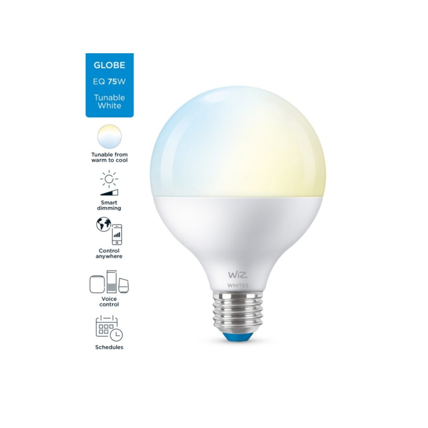 LED Dimbar glödlampa G95 E27/11W/230V 2700-6500K CRI 90 Wi-Fi - WiZ