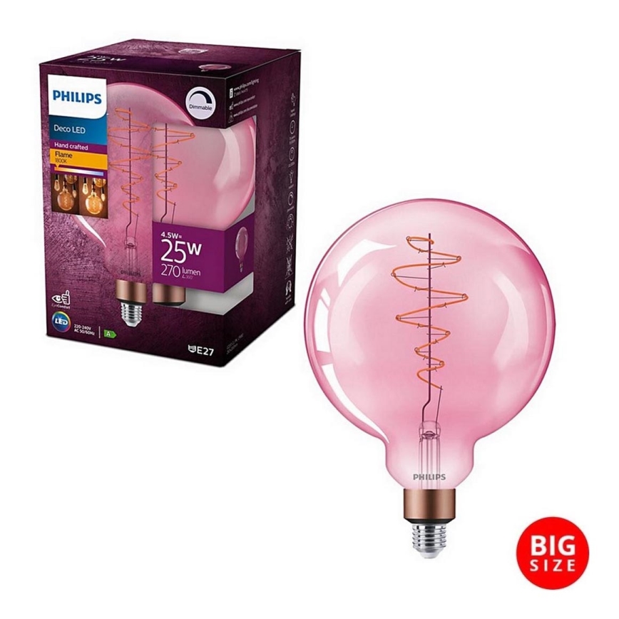 LED Dimbar glödlampa Philips DECO G200 E27/4,5W/230V 1800K