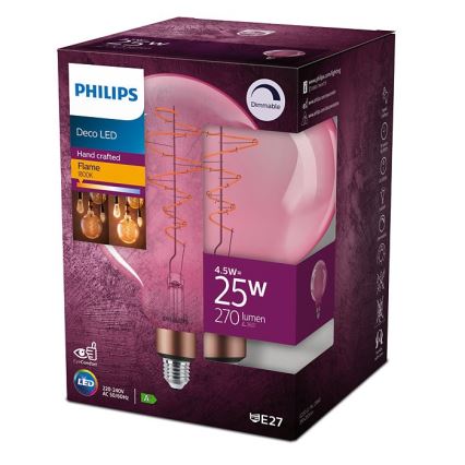 LED Dimbar glödlampa Philips DECO G200 E27/4,5W/230V 1800K