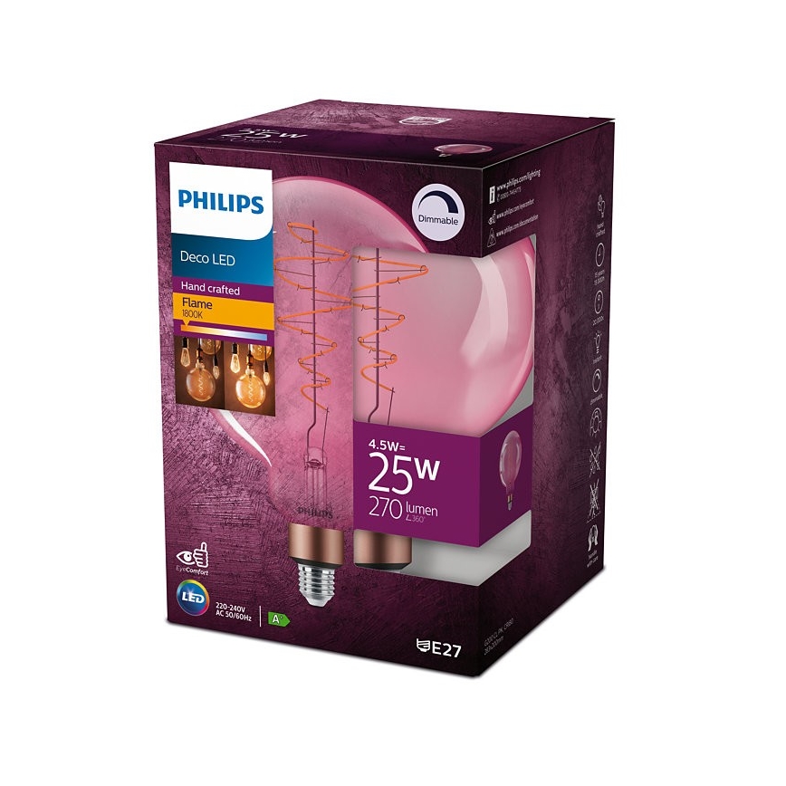 LED Dimbar glödlampa Philips DECO G200 E27/4,5W/230V 1800K
