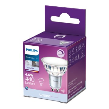 LED Dimbar glödlampa Philips GU10/4,6W/230V 4000K