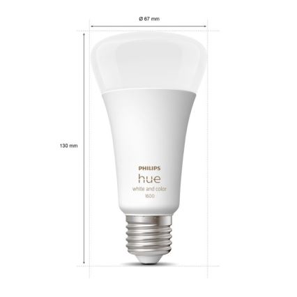 LED Dimbar glödlampa  Philips Hue White Och Color Ambiance A67 E27/13,5W/230V 2000-6500K