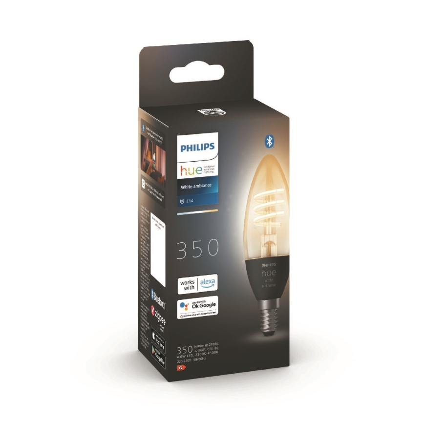 LED Dimbar glödlampa Philips Hue WHITE AMBIANCE E14/4,6W/230V 2200-4500K