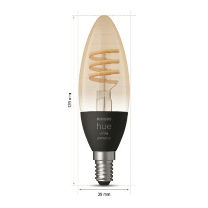 LED Dimbar glödlampa Philips Hue WHITE AMBIANCE E14/4,6W/230V 2200-4500K