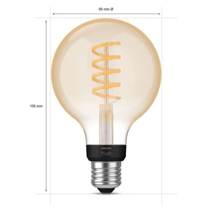 LED Dimbar glödlampa  Philips Hue WHITE AMBIANCE G93 E27/7W/230V 2200-4500K