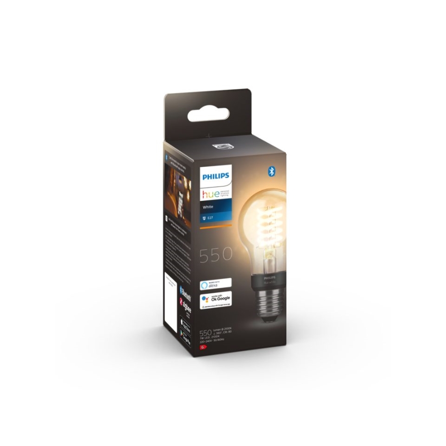 LED Dimbar glödlampa Philips Hue WHITE FILAMENT A60 E27/7W/230V 2100K