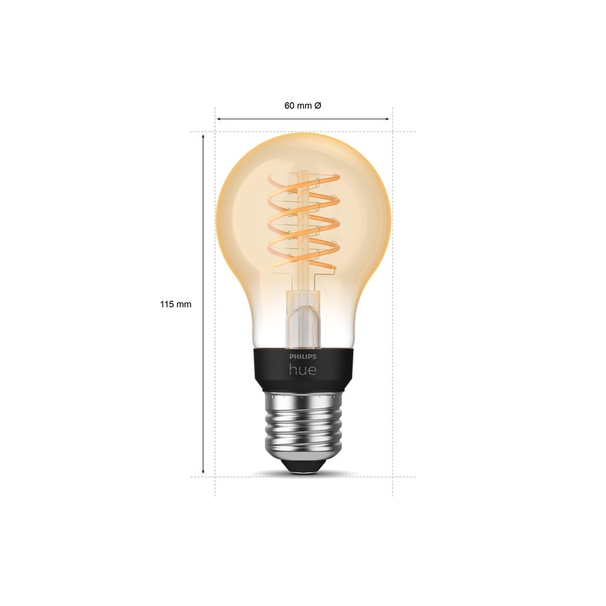 LED Dimbar glödlampa Philips Hue WHITE FILAMENT A60 E27/7W/230V 2100K