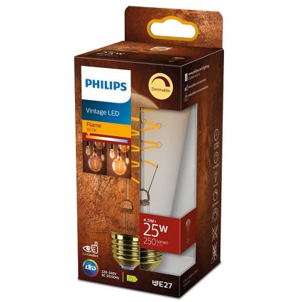 LED Dimbar glödlampa VINTAGE Philips ST64 E27/4,5W/230V 1800K
