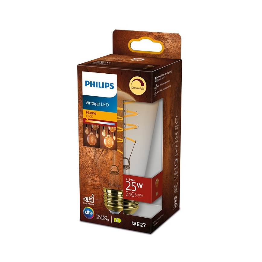 LED Dimbar glödlampa VINTAGE Philips ST64 E27/4,5W/230V 1800K
